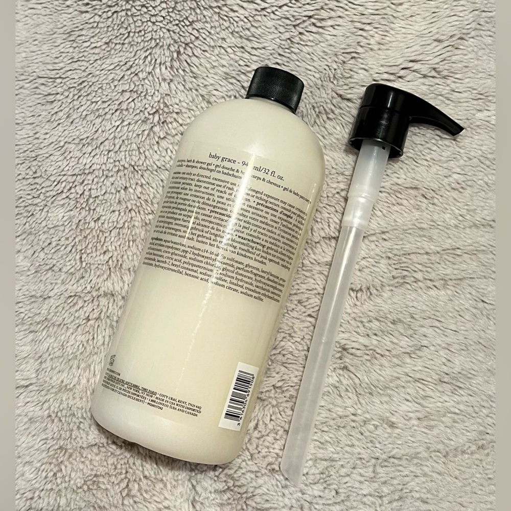 NEW PHILOSOPHY BABY GRACE SHAMPOO BATH SHOWER GEL SEALED PUMP HUGE 946ml/32fl.oz - Picture 2 of 3